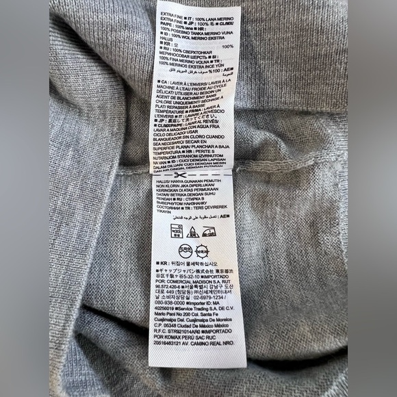 Banana Republic Lime Gray 100% Merino Wool Crewneck Sweater Size S - Picture 6 of 10